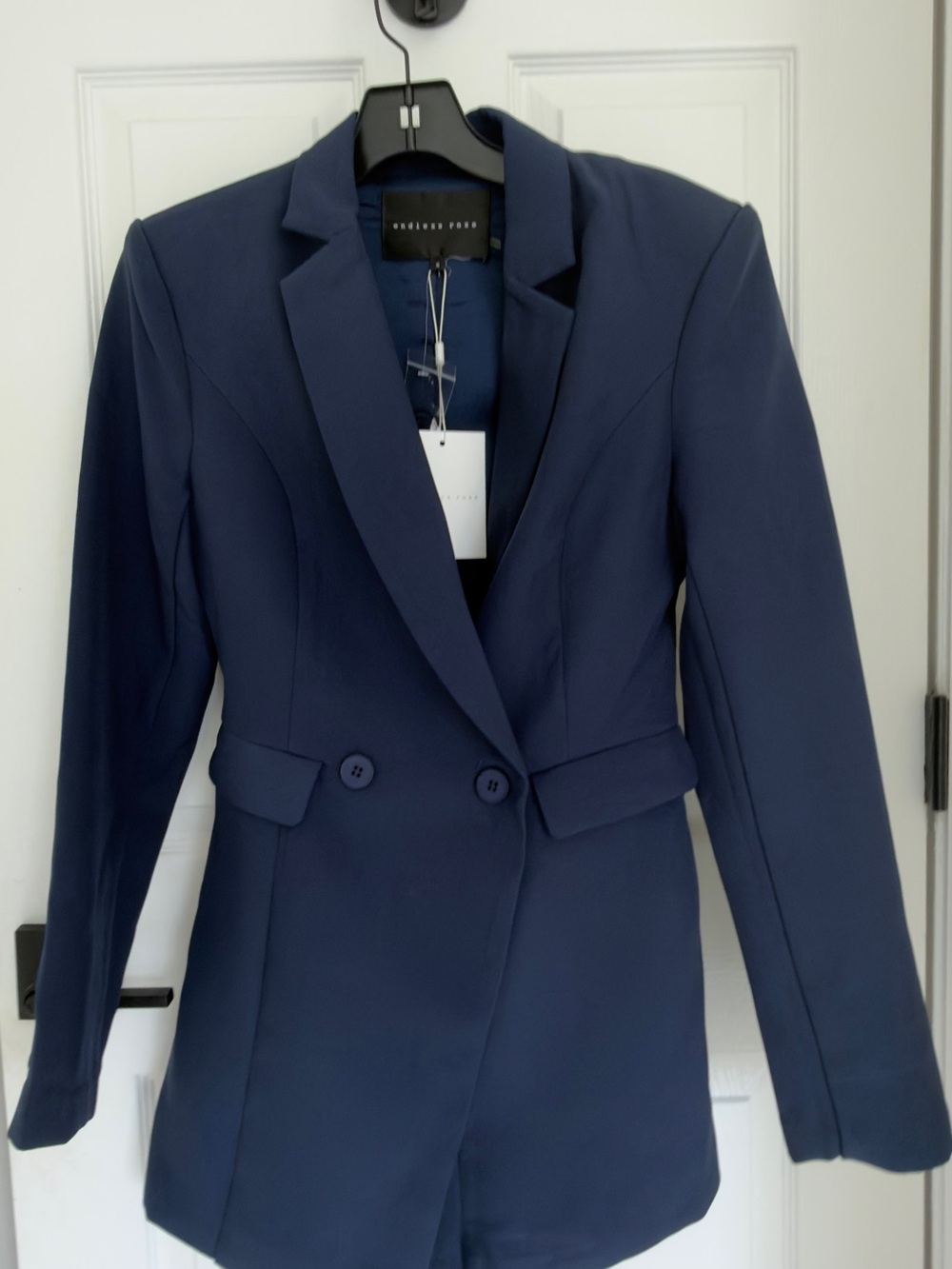 Endless Rose Navy Blue Blazer Romper - Picture 4 of 4